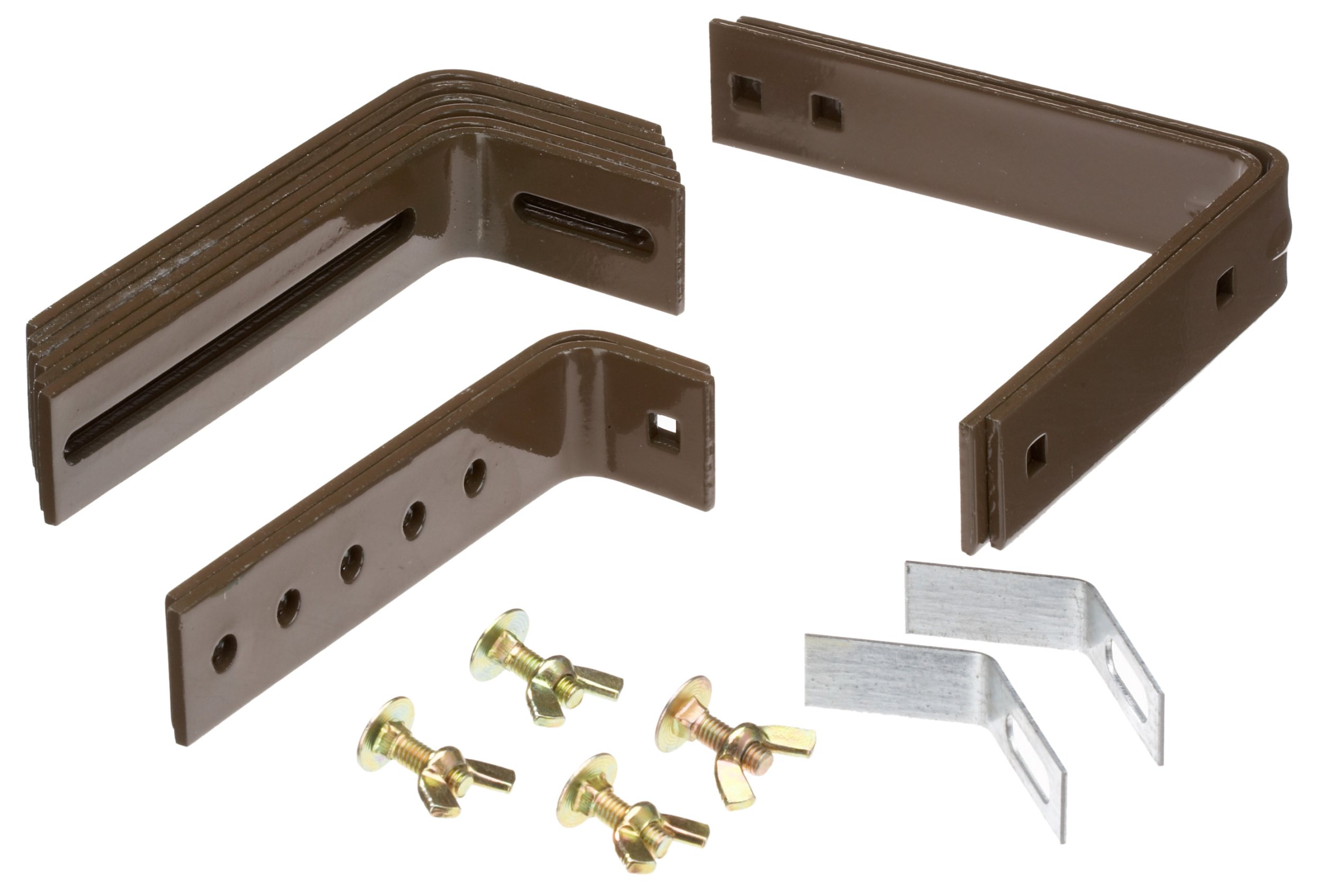 Poetic Emsa 5957002400 VARIO Window box brackets for wall and railing, pre-assembled, brown, supports up to 50 kg