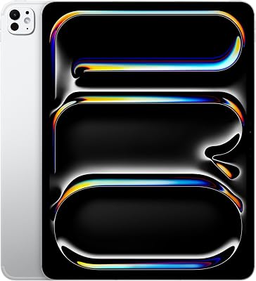 iPad Pro de 13 Pulgadas (M4): Ultra Retina XDR, 2 TB, cámara Frontal de 12 Mpx en Horizontal y Trasera de 12 Mpx, escáner LiDAR, Wi-Fi 6E y 5G, autonomía de Sol a Sol, Vidrio estándar - Plata