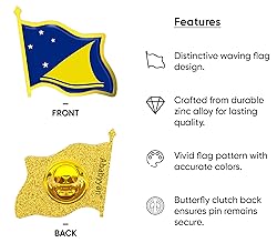 Tokelau Flag Lapel Pin - Enamel Metal National