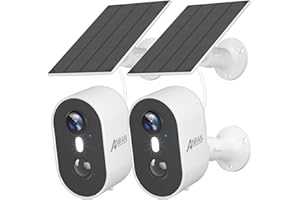 ANRAN Solar Security Cameras Wireless Outdoor for Home Security, 3MP 2K Color Night Vision WiFi Surveillance Home Camera with Solar Panel, Spotlight, PIR Detection, 2-Way Talk, 2 Packs