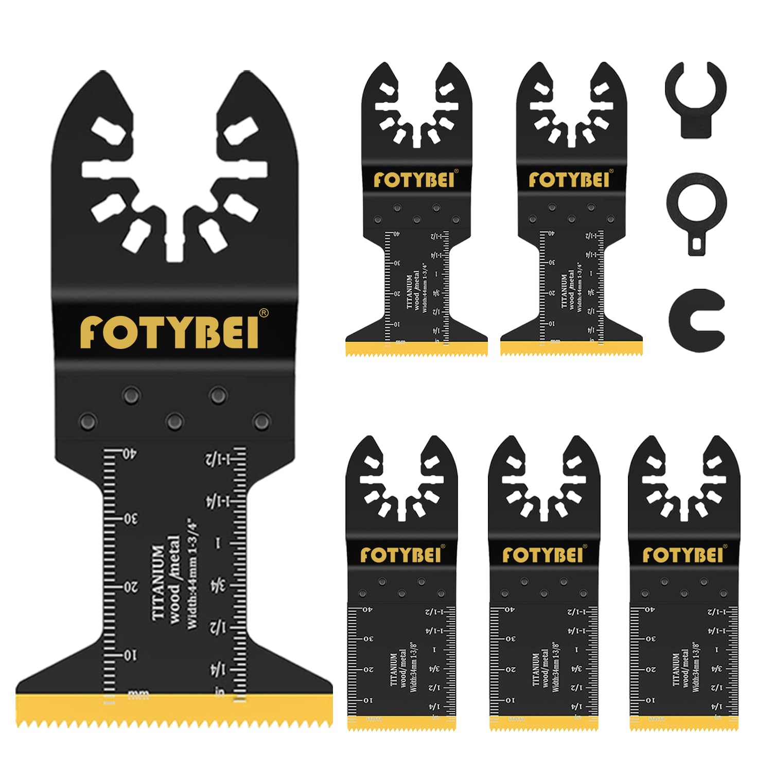 Multitool Sägeblätter Titan, 5 tlg Oszillierwerkzeug Sägeblätter Zubehör, Holz Kunststoff Metall Multifunktionswerkzeug Zubehör für Fein Dewalt Makita Parkside Ryobi Milwaukee