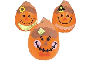 Fun Express Scarecrow Halloween Pumpkin Decorating Kit - Decorates 12 Pumpkins - Fall Crafts for Kids