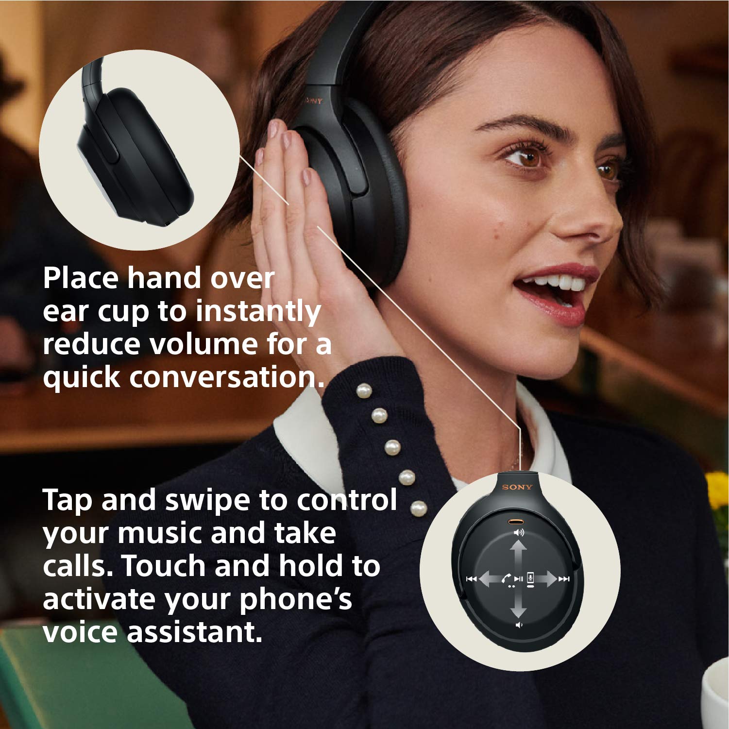 Sony WH1000XM3 Wireless Industry Leading Noise Canceling Overhead Headphones (WH-1000XM3) Headphone - Image 4