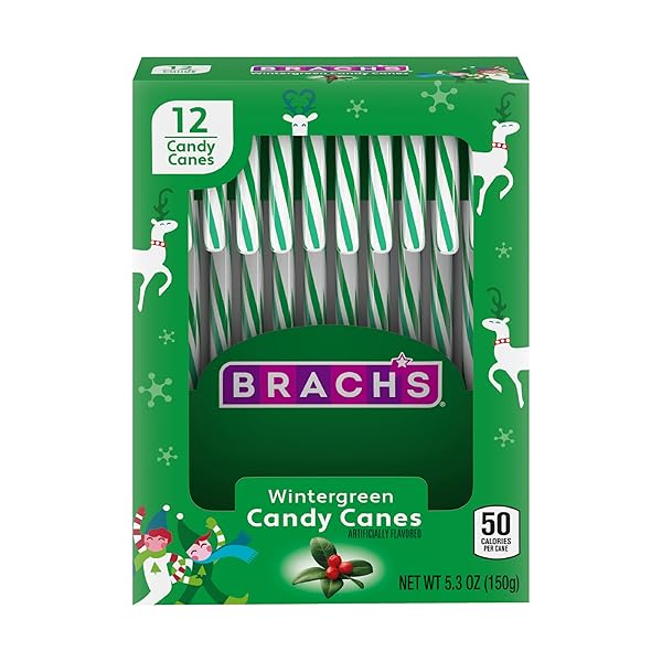 BRACH’S WINTERGREEN CHRISTMAS CANDY CANES, STOCKING STUFFERS FOR...