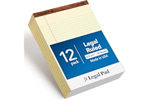 Tops 7532 Letr-Trim Perforated Top Letter Size Canary 50 Sheet Legal Pad, 12-Pack