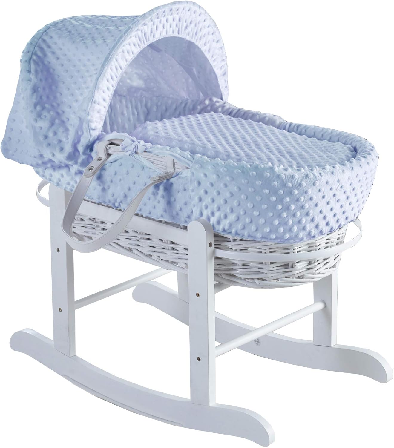 blue dimple moses basket