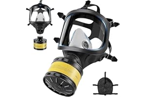 ZXICH Gas Masks Survival Nuclear and Chemical, Full Face Gas masks Reusable Respirator Mask with 40mm Activated Carbon Filter,Suitable for Industrial,Painting,Organic Vapor,Welding, Polishing, Dust