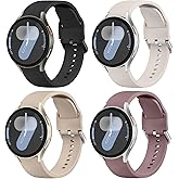 4 Pack Bands Compatible with Samsung Galaxy Watch 7 6 5 4 40mm 44mm/Watch 6 4 Classic/Watch 5 Pro/Active 2 Band, 20mm Silicone Strap for Women Men