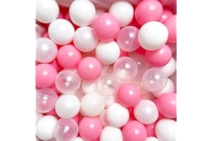 Lovgrils Pink Ball Pit Balls - Plastic Balls for Ball Pit, Non-Toxic Free BPA Soft Balls for Toddlers 1-3 with Bags - 2.2" Pit Balls for Play Tent, Pink Party Accessories, Birthday Decoration, 50pcs