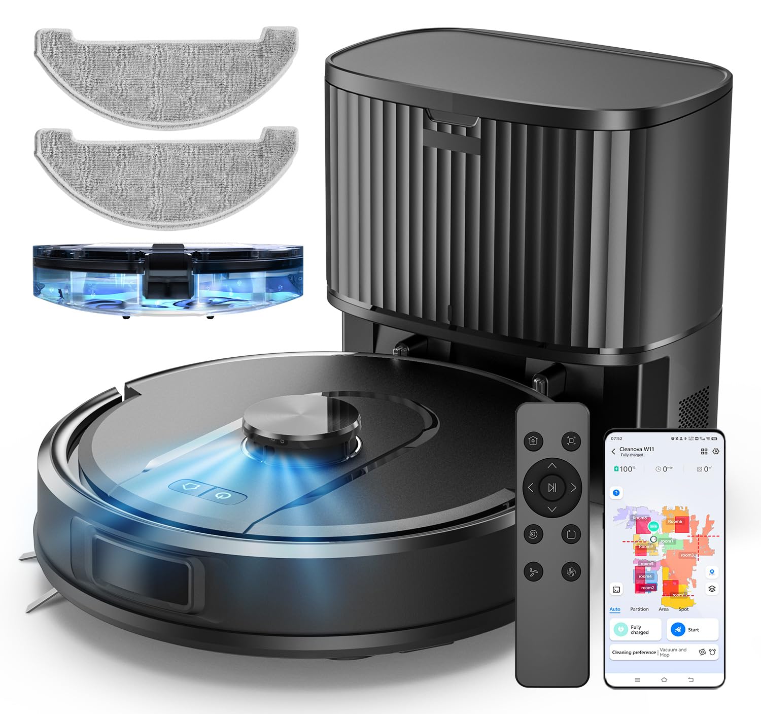 Vexilar Robot Vacuum and Mop with Self-Emptying, 5000Pa Robotic Vacuum with LiDAR Navigation, 60-Day Hands-Free Cleaning, 180 Mins Runtime, Home Mapping,No-Go Zones,Ideal for Pet Hair,Carpet (Large) Image Vexilar Robot Vacuum and Mop with Self-Emptying, 5000Pa Robotic Vacuum with LiDAR Navigation, 60-Day Hands-Free Cleaning, 180 Mins Runtime, Home Mapping,No-Go Zones,Ideal for Pet Hair,Carpet (Large) Image