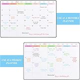 POPRUN 2 Pack A3 Whiteboard Fridge Wall Planner Weekly Monthly Organiser view 8