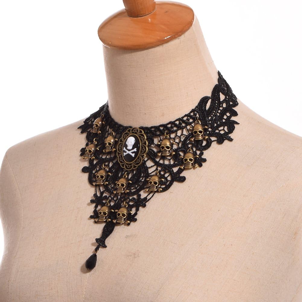 BLESSUME Steampunk Lace Choker Necklace (B) - Image 4