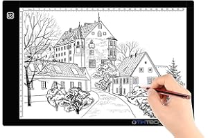 TIKTECKLAB A4 Ultra-Thin Portable LED tracing Light Box Dimmable Brightness LED Art Tracing Pad for Artist Drawing Sketching Animation Stencilling and 5d Diamond Painting (Black, A4)