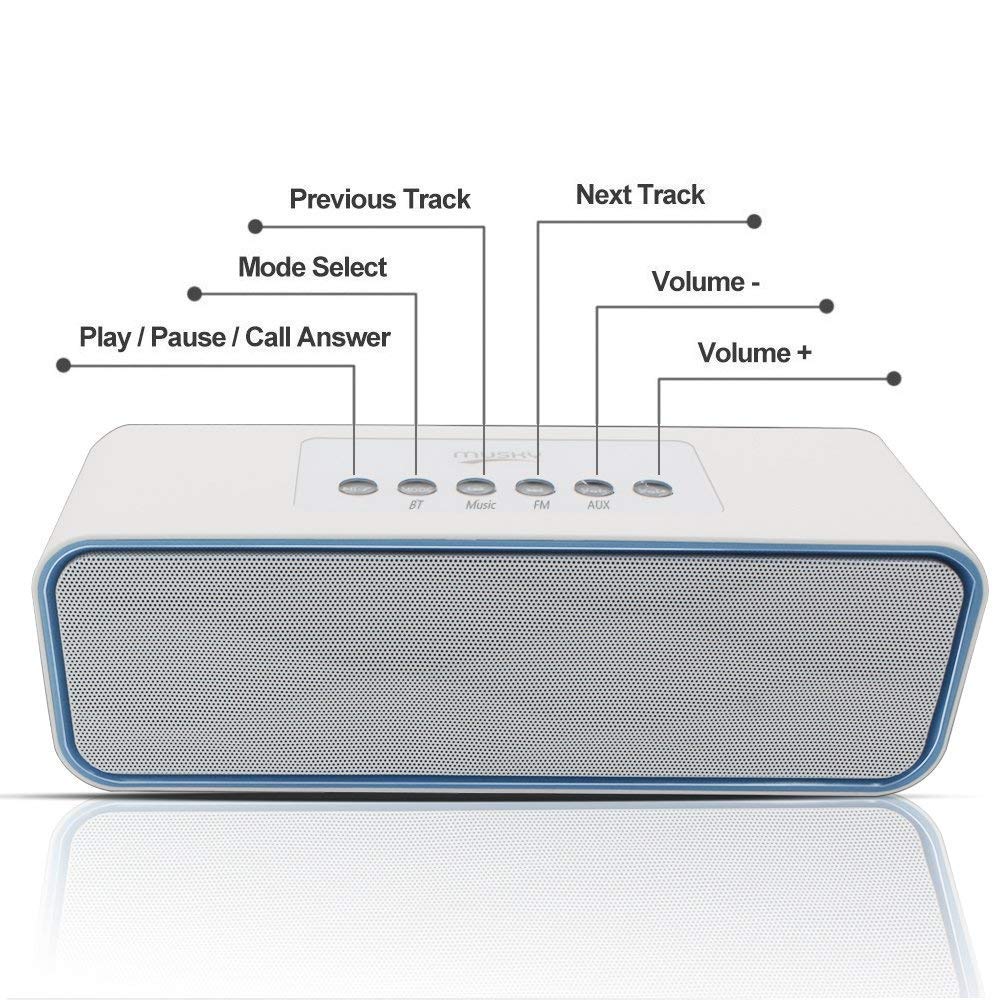 Portable Wireless Bluetooth Speakers,XPLUS All-in-1 Portable HIFI V4.0 Wireless Bluetooth Speakers,Hands-Free Speakerphone with Mic,Support TF Card for Smartphones and All Audio Enabled Devices (White)