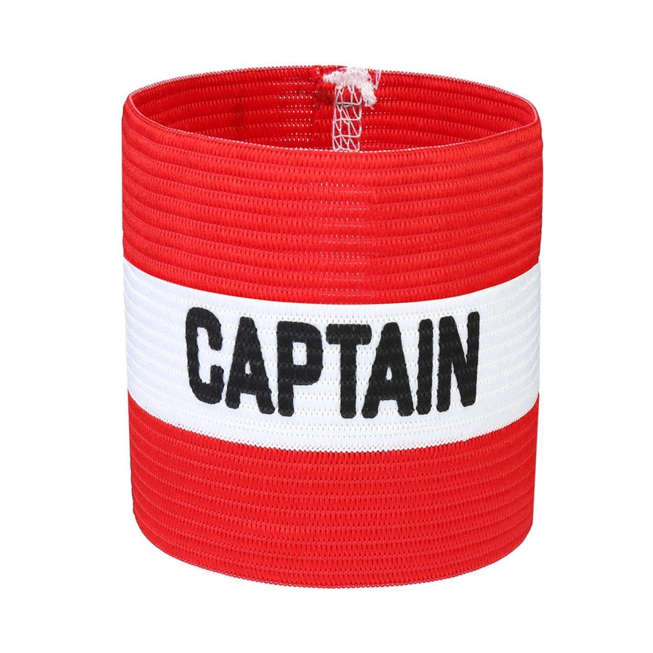 VerteLife Classic Captain's Armband for Football Training, Adult & Youths Elastic Sports Arm Band Captain Armbands (Adult, Red)