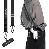MAGEASY Universal Cell Phone Lanyard Crossbody - Anti-Theft Crossbody Phone Strap for iPhone 16 Pro Max & Most Smartphones, for Men & Women | 20mm (Black)