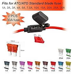 Gaoekoius 2 PCS 12 AWG Inline Fuse Holder with 30A