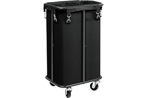 OLLIEROO Laundry Basket with Wheels, Rolling Laundry Hamper with Removable Bag, 100L Laundry Sorter Cart, Narrow Slim Clothes Hamper Organizer with Sturdy Metal Frame, Black