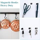 MIN CI 8pcs Black Magnetic Hooks Heavy Duty 35lbs Neodymium Magnets view 6