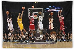 KCQXMCPD Basketball Player Basketball Jump Shot Basketball Tapestry Basketball Flags For Room Wall Hanging Art Decorative Teen Boys Bedroom College Dorm Decor Party Backdrop Gifts 40"x60"