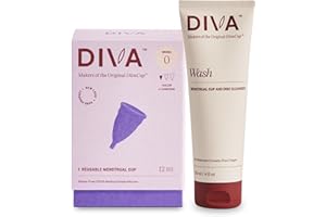 DIVA Cup & DIVA Wash Combo Pack - Medical Grade Silicone Cup for Period Care - Reusable Menstrual Cup - Cleaner for Period Cu