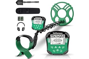 PalliPartners Metal Detector for Adults Waterproof-Professional Higher Accuracy Gold Detector with LCD Display,5 Mode,Advanced DSP Chip 12" Coil(Green)