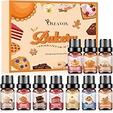 Bakery Essential Oils Set, Fragrance Oil for Diffuser | Fall Candle Scents for Candle &amp; Soap Making, Pumpkin Pie, Cream Vanilla, Gingerbread,Cinnamon Sugar Donut, Cake More 10x5ml