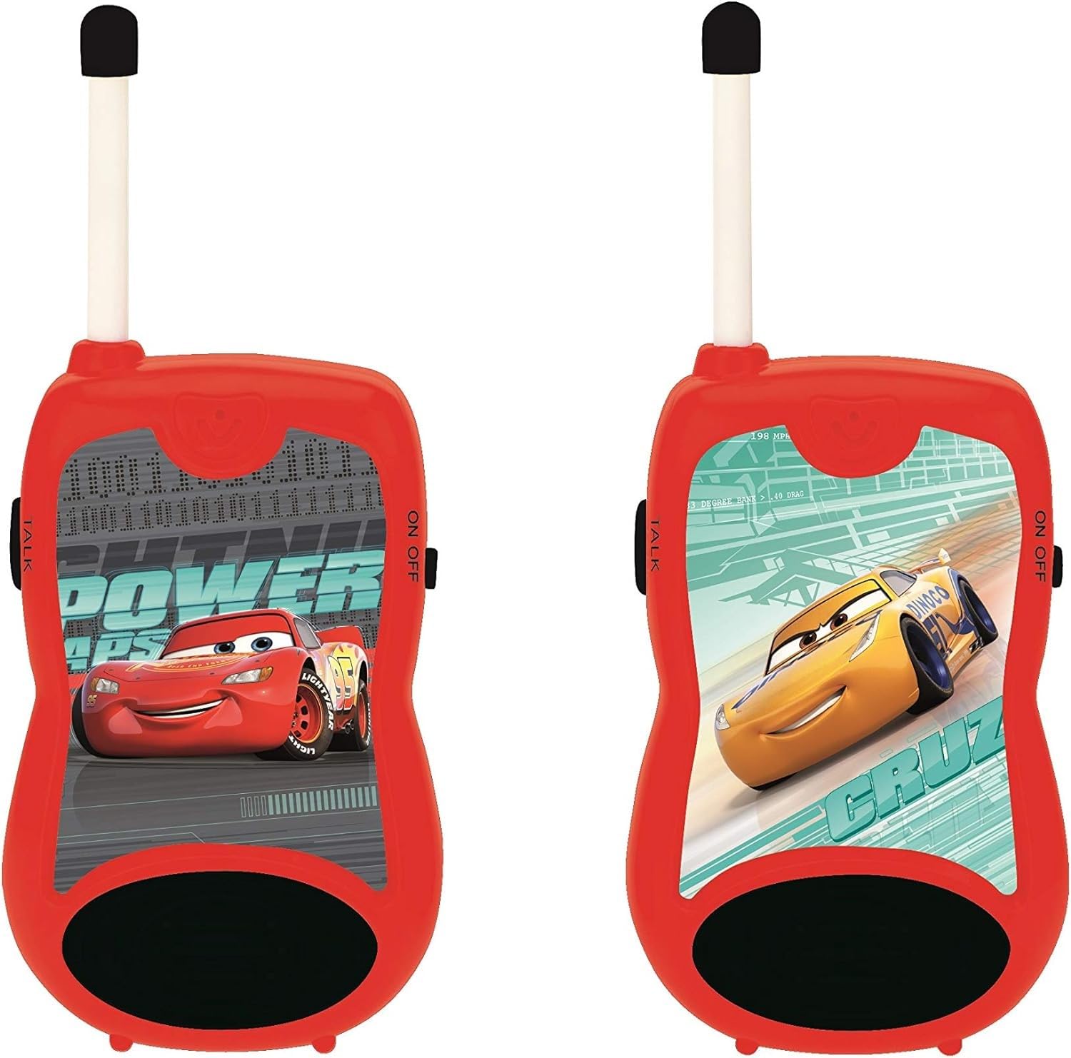 LEXIBOOK, Disney Cars, Walkie-Talkies, Communication Game for Children, 2 Communication Channels, Belt Clip, Red, TW12DC