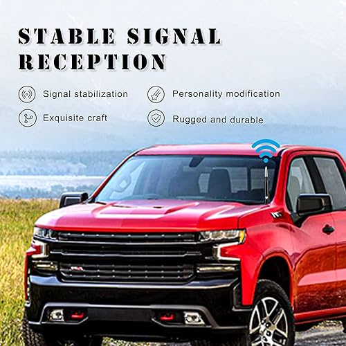 American Flag Bullet Antenna For Chevy Silverado & GMC Sierra - 5.5" Black Aluminum