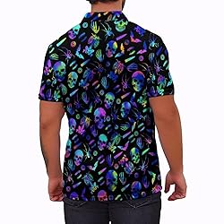 Xdceu Men's Skull Polo Shirts Hawaiian Golf Polo