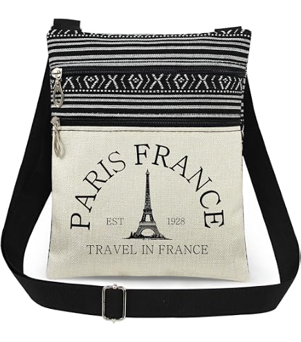 LEVLO France Cross Body Bag French Souvenir Gift Paris Landmarks Shoulder BagFrance Holiday Sling Bag For Women (France C Bag): Handbags
