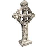 BestNest Athens Celtic Cross on Base Statue, Pre Aged