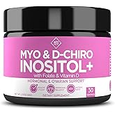 Premium Inositol Supplement - Myo-Inositol and D-Chiro Inositol Powder Plus Folate and Vitamin D - Ideal 40:1 Ratio - Hormone Balance & Healthy Ovarian Support for Women - Vitamin B8 - 30 Day Supply