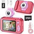 ARNSSIEN Kid Camera,Camera for Kid,2.4in IPS Screen Digital Camera,180°Flip Len Student Camera,Children Selfie Camera with Playback Game,Christmas/Birthday Gift for 4 5 6 7 8 9 10 11 Year Old Girl Boy