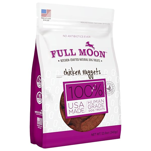 FULL MOON CHICKEN NUGGETS HEALTHY ALL NATURAL DOG TREATS HUMAN GRADE MADE IN USA 12 OZ