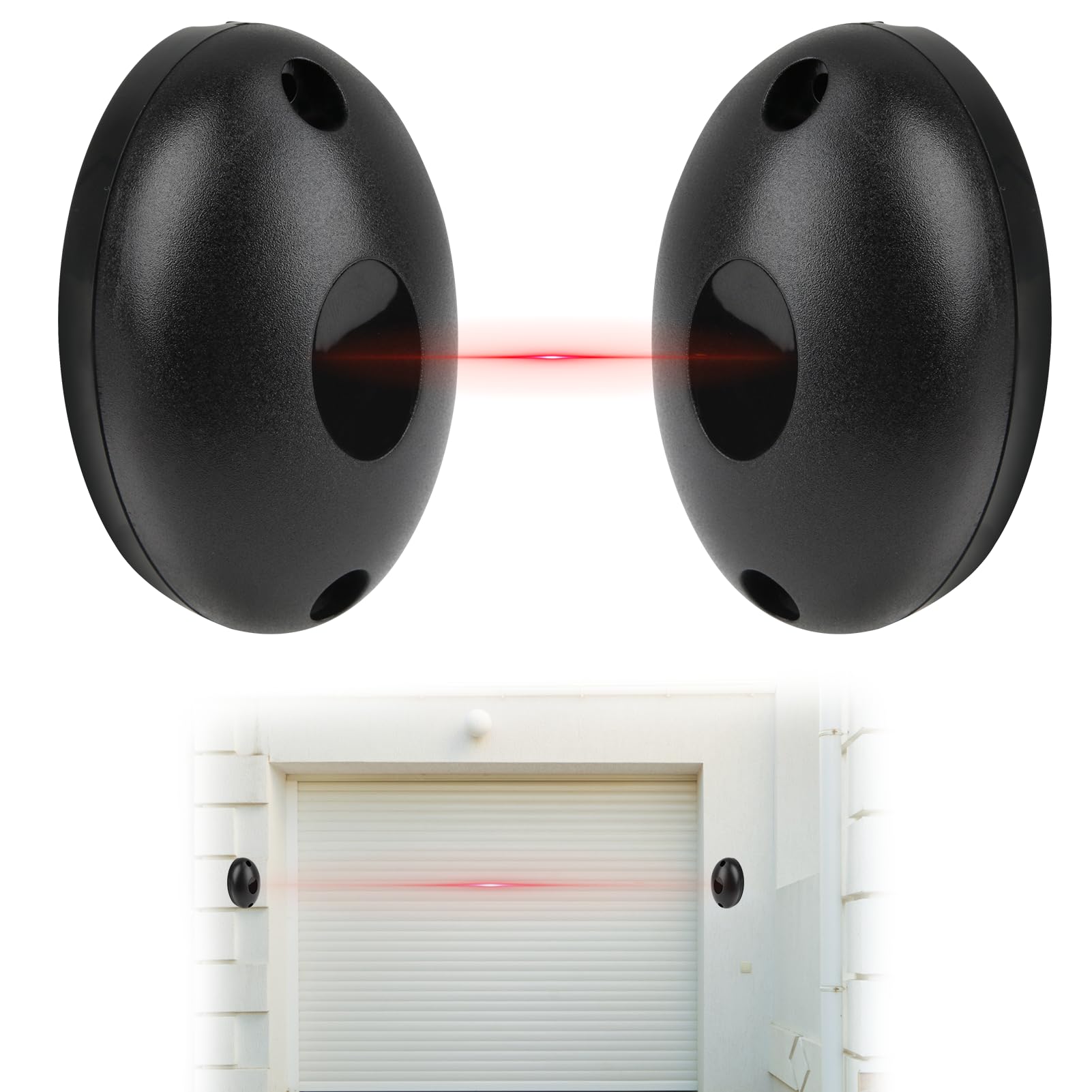 Universal Gate Photocells, Pair of Infrared Photocell Sensors 12/24V AC DC, Universal Security for Automatic Gate and Garage Door, 15-25m Radius