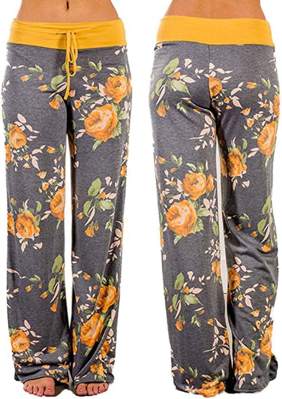 Womens High Waist Leggings Yoga Pants Pajama Pants Palazzo Lounge Pants