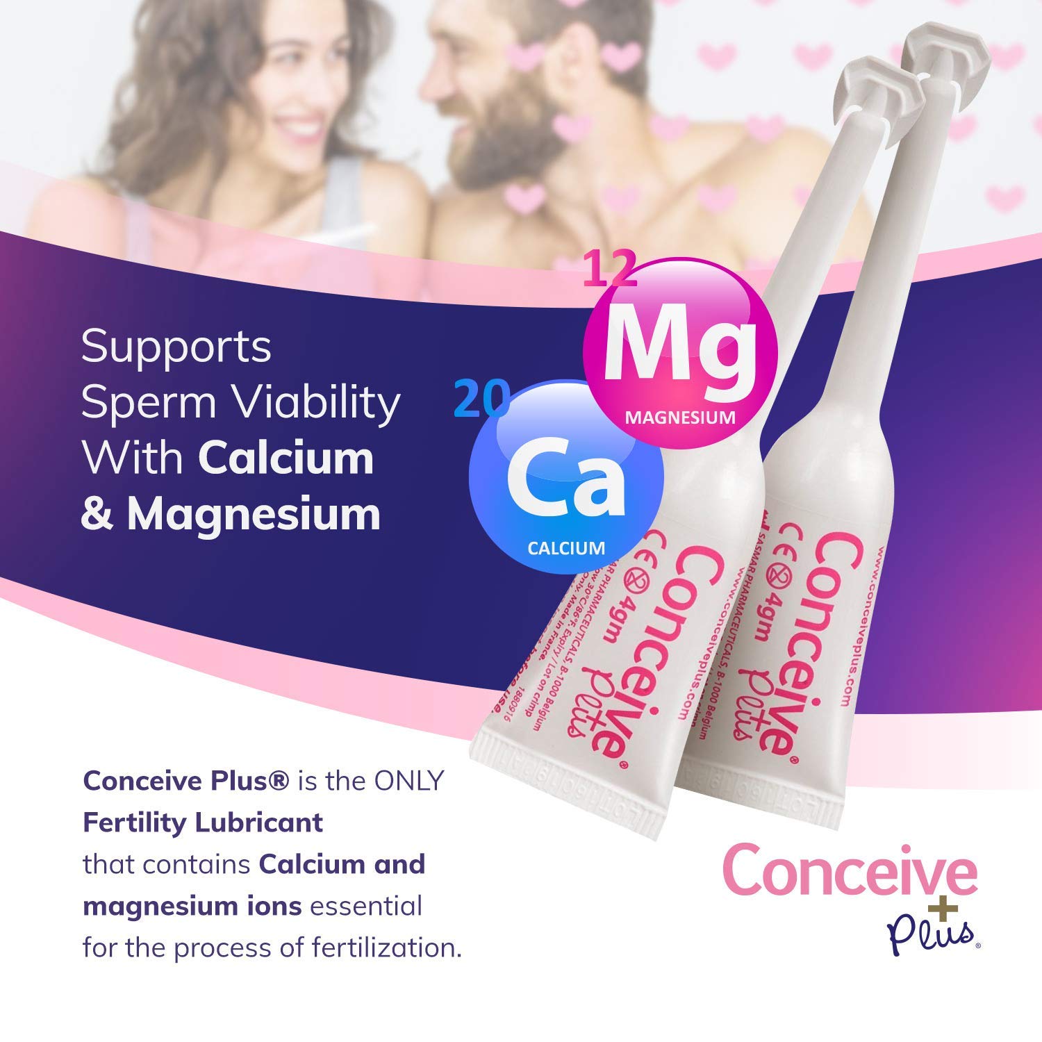 Conceive Plus Fertility Lubricant: with Ions (Mg2+ and Ca2+) for Fertility Support, Vaginal Moisturizer (8 Pre-Filled Applicators) : Beauty