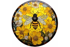 GENERIC Rona DIY Stamped Cross Stitch Kit - Yellow Bee Flowers - Modern Floral Design - 27x27cm - Adults, Teens - Unisex - Not Foldable