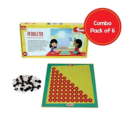 Toiing Pebbletoi 2-in-1 Strategy Board Game: Return Gift Combo Pack of 6