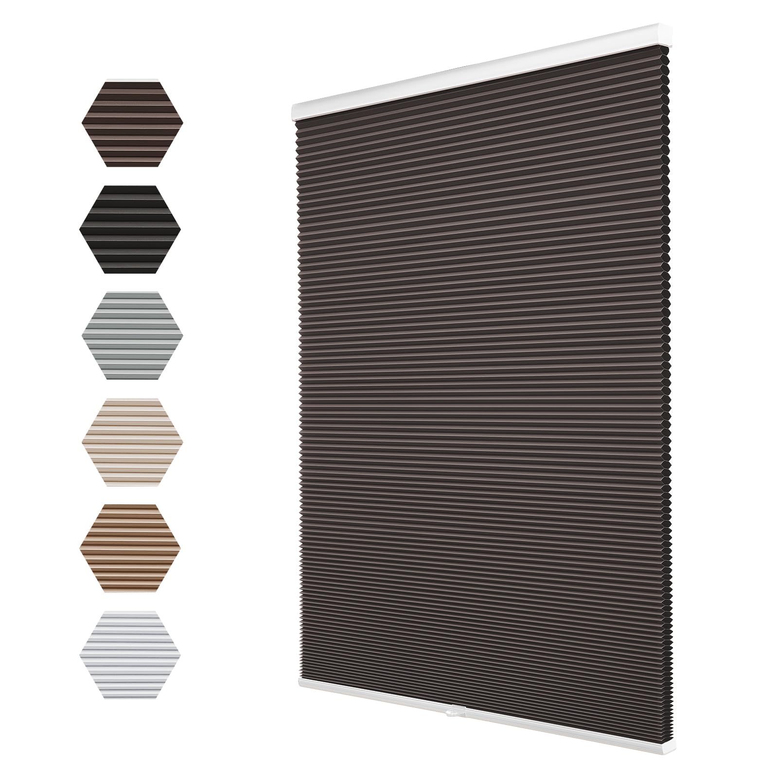 Changshade Blackout Cordless Cellular Shades for Windows,Honeycomb Blinds with Thermal Insulation,UV