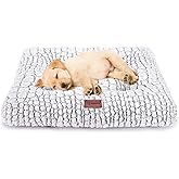 Small Dog Bed Crate Bed for Small Dogs 24"x18" Dog Bed Mat White | Soft Plush Comfy Kennel Pad, Anti-Slip Bottom, Machine Washable