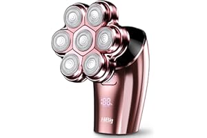 HIBIG Electric Razors for Women Legs: 5-in-1 Rechargeable Body Shaver, 7D Wet & Dry Bikini Trimmer, IPX7 Waterproof Lady Hair Remover for Face Underarms Pubic, Rose Pink