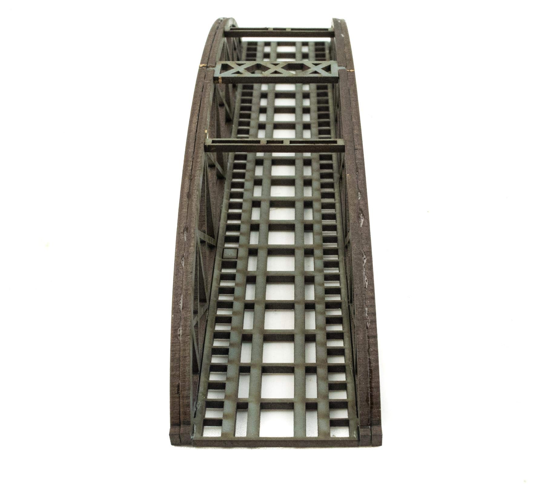 War World Scenics Single Track N-Gauge MDF Bowstring Bridge 200mm (Choose Colour) – Railway Modelling Scale Railroad Model Diorama Rail Layout Landscape