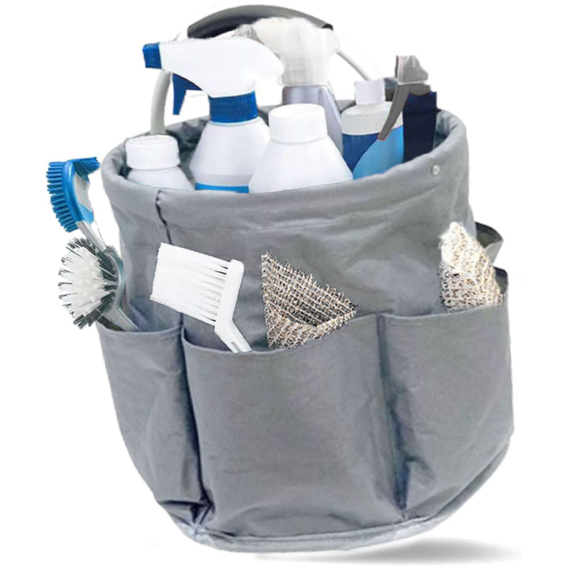 MZSX Collapsible Tool Basket, Bucket Tool Bag, Collapsible Garden Gadget Bag, Heavy Duty Gadget Organiser, Tool Bags, Portable Tool Basket for Easy Storage, Suitable for Organiser Bags (Grey)