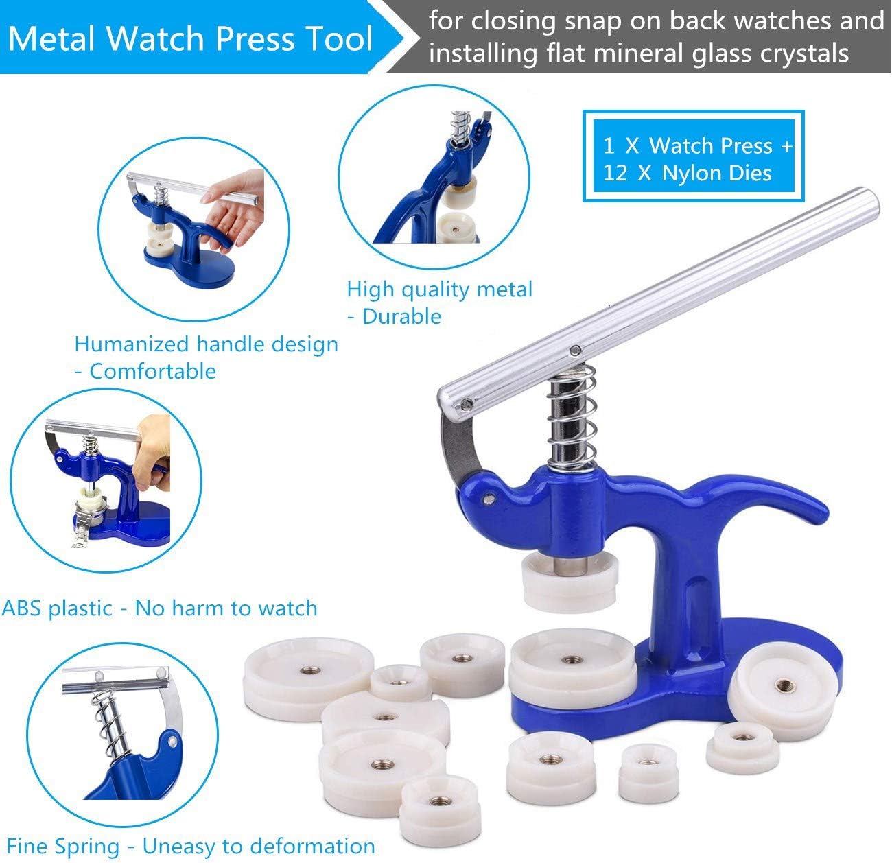 Junp Watch Repair Kit, Watch Band Strap Link Pins Remover Repair Tool Set，Watch Battery Replacement Tool Kit with Carrying Case: Home Improvement