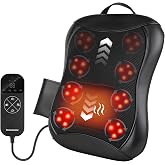 Shiatsu Back Massager with Heat: Upper &amp; Lower Full Back Massager for Chair | Adjustable, 4 Modes &amp; 2 Speeds Deep Tissue, From Lower Back Up, at Home Office Car Use