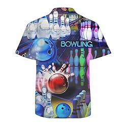 Bowling Mens Funny Hawaiian Shirts 3D Graphic