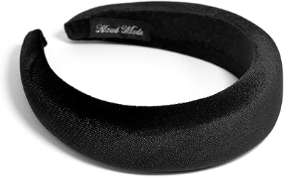 Habac Studio Velvet Padded Headband Wide 4.2cm Comfortable Fit Women Girls Black