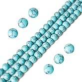 100pcs 6mm Blue Turquoise Beads Natural Gemstone Beads Round Loose Beads for Jewelry Making
